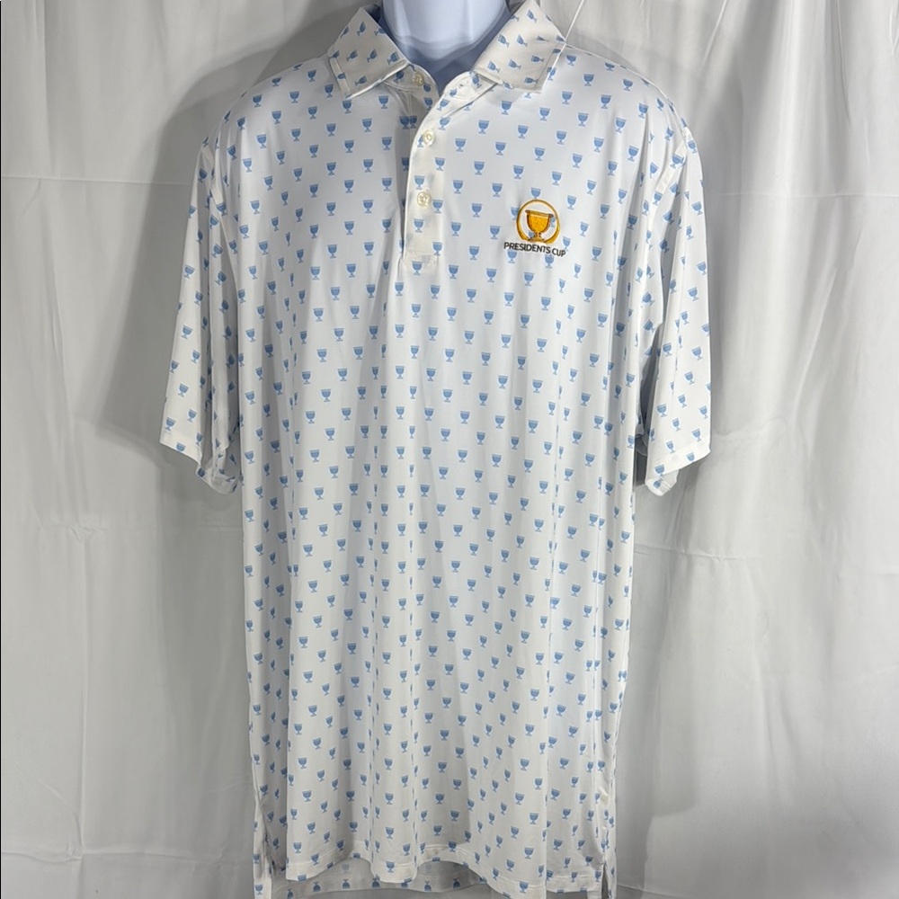 Draddy Sport Presidents Cup White And Blue Trophy Polo Shirt